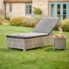 Kettler Palma White Wash Lounger With Cushion -Green Haven Garden Supplies 1105199