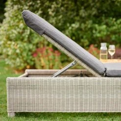 Kettler Palma White Wash Lounger With Cushion -Green Haven Garden Supplies 1105199 1