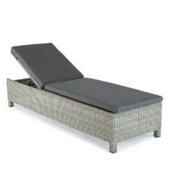 Kettler Palma White Wash Lounger With Cushion -Green Haven Garden Supplies 1105199 4