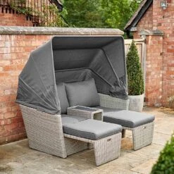 Kettler Palma Daybed - White Wash -Green Haven Garden Supplies 1178092 4