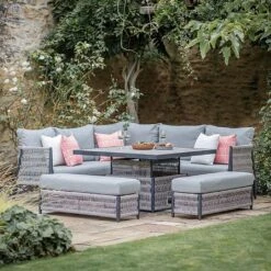 Bramblecrest Mauritius Corner Sofa Dining Set With Adjustable Table