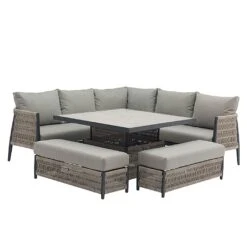 Bramblecrest Mauritius Corner Sofa Dining Set With Adjustable Table -Green Haven Garden Supplies 1259355 5