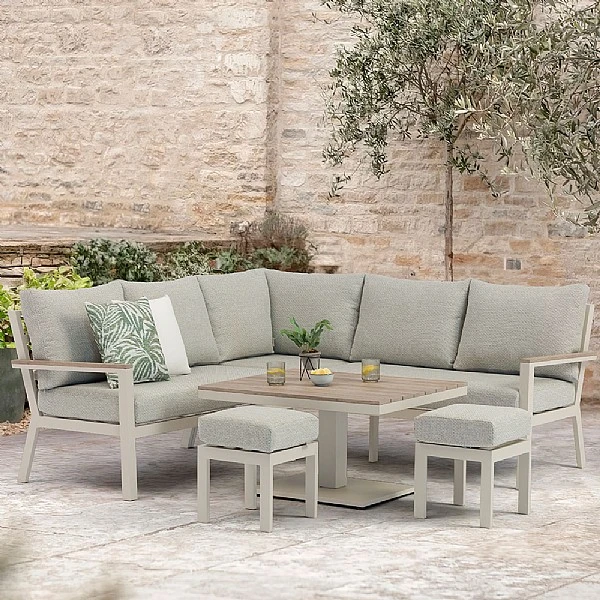 Bramblecrest Zurich Mini Corner Sofa Lounge Set With Piston Adjustable Table (Mocha) 4 Bramblecrest Zurich Mini Corner Sofa Lounge Set With Piston Adjustable Table (Mocha) - Image 2