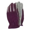 Deluxe Premium Leather & Suede Gloves Plum - Medium 1 Deluxe Premium Leather & Suede Gloves Plum - Medium -Green Haven Garden Supplies 42928